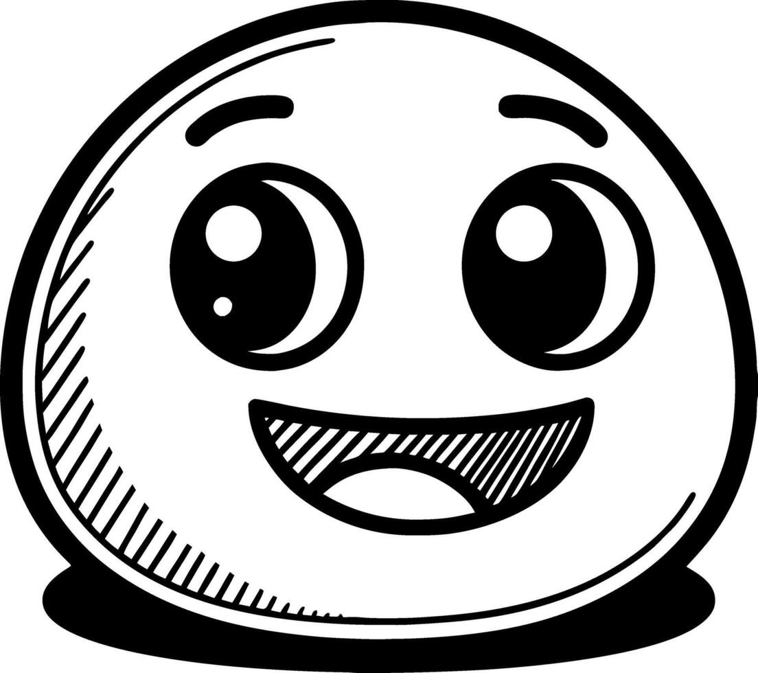 Happy Smiling Cartoon Face With Big Eyes and Joyful Expression for Fun Children Activities vector