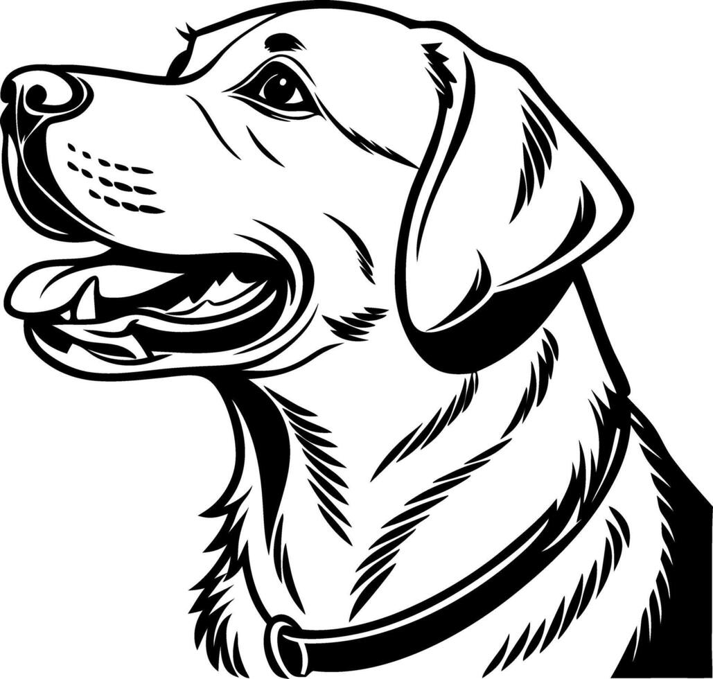 Detailed Black and White Labrador Dog Portrait Ideal for Tattoo Design and Pet Lovers vector