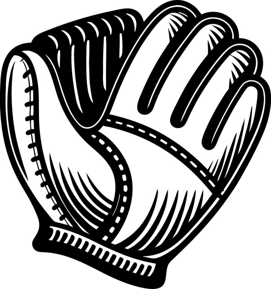 Baseball Glove Classic Design for Sports Merchandise and Tattoo Art vector