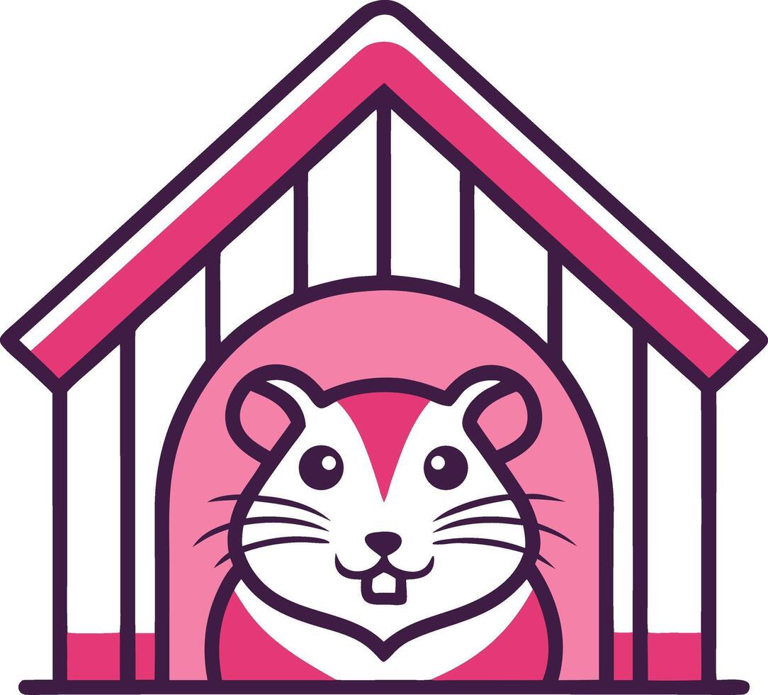Cute Hamster in Playful House for Pet Lovers and Illustrative Designs vector