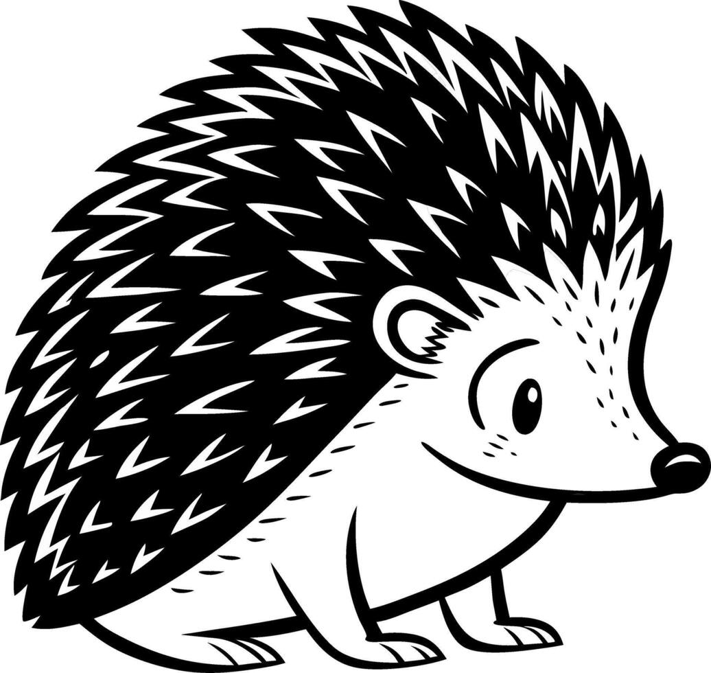 Cute Cartoon Hedgehog Illustration for Coloring Books and Kids Art Projects vector
