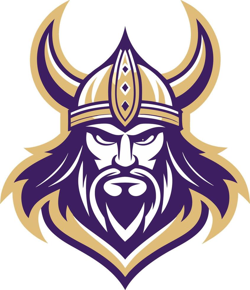 Viking Warrior with Horned Helmet for Logo Design and Graphic Use vector