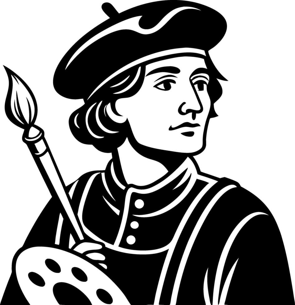 Artistic Painter Character with Palette and Brush for Creative Design Projects vector