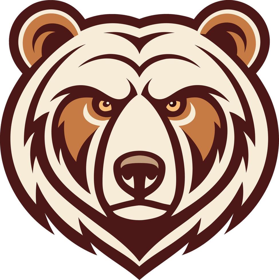 Fierce Grizzly Bear Face Design Perfect for Tattoo Art Apparel and Branding vector