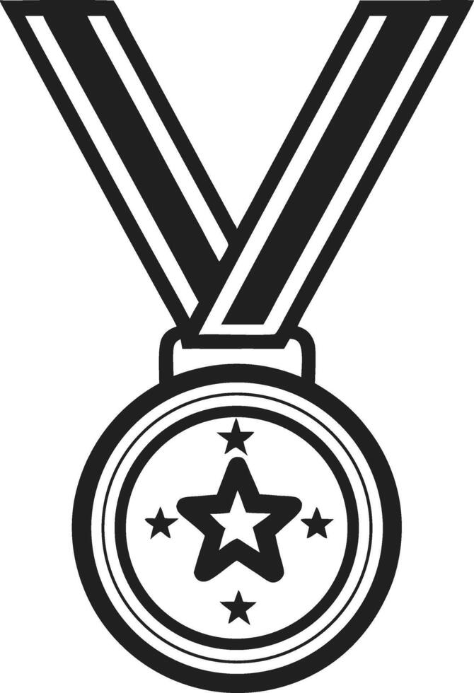 Gold Medal Award with Star and Ribbon for Achievement Recognition and Sports Honors vector