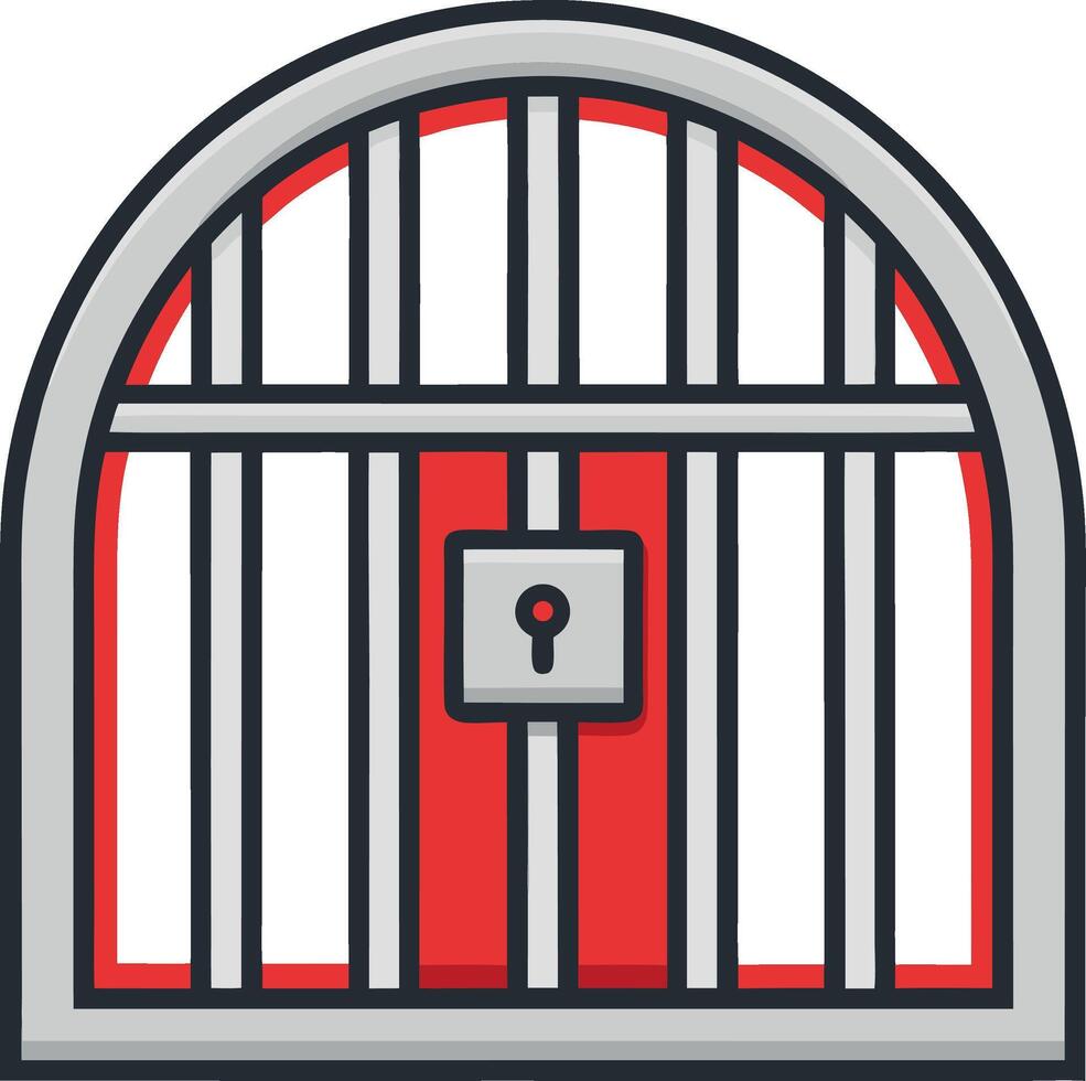 Prison Cell Door Modern Design for Tattoo or Graphic Projects vector