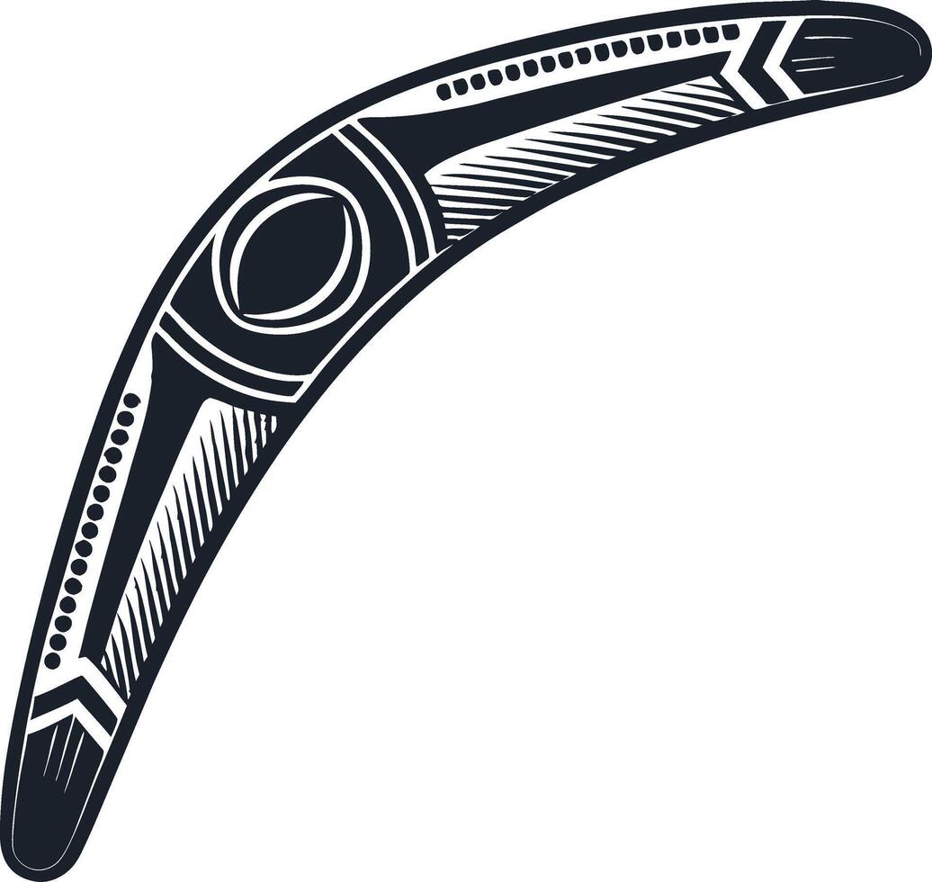 Intricately Designed Boomerang Illustration for Crafting and Tattoo Inspiration vector