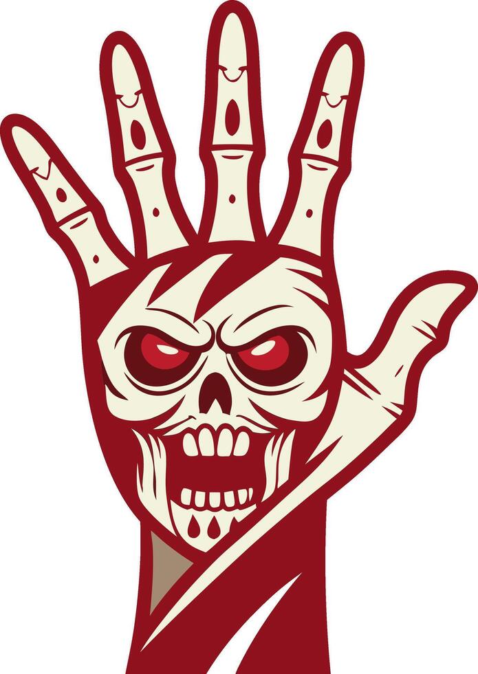Skull Hand Illustration for Gothic Art Fans Tattoo Design and Halloween Decor vector