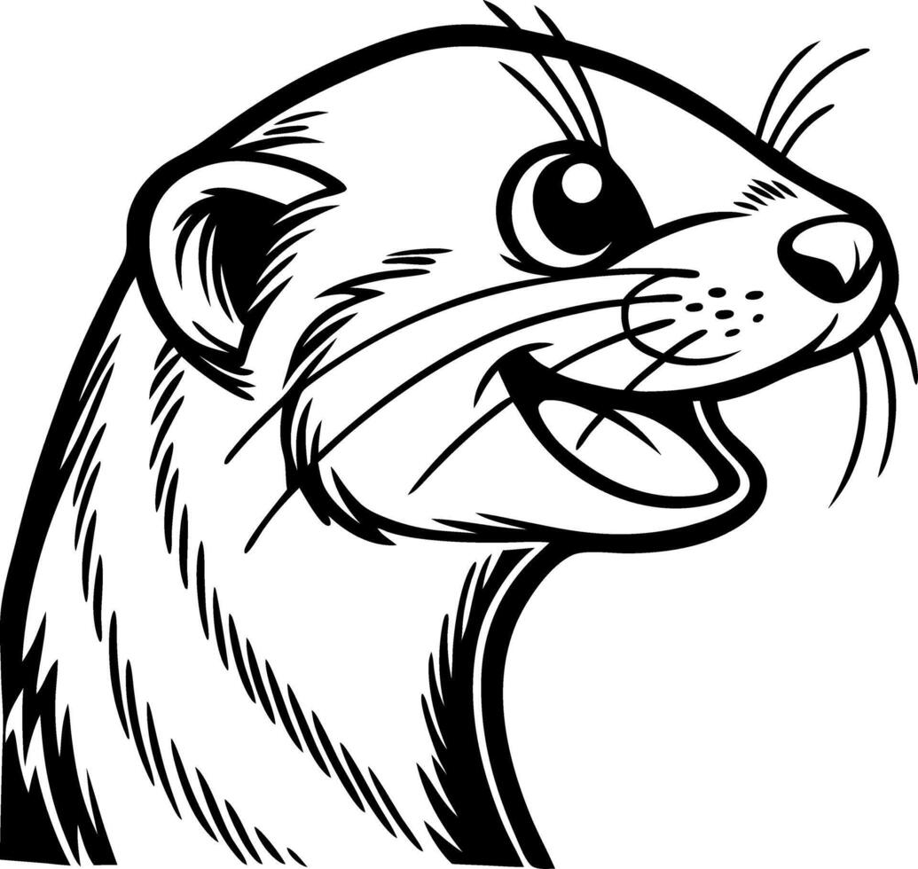 Playful Cartoon Otter Illustration for Creative Projects and Coloring Books vector