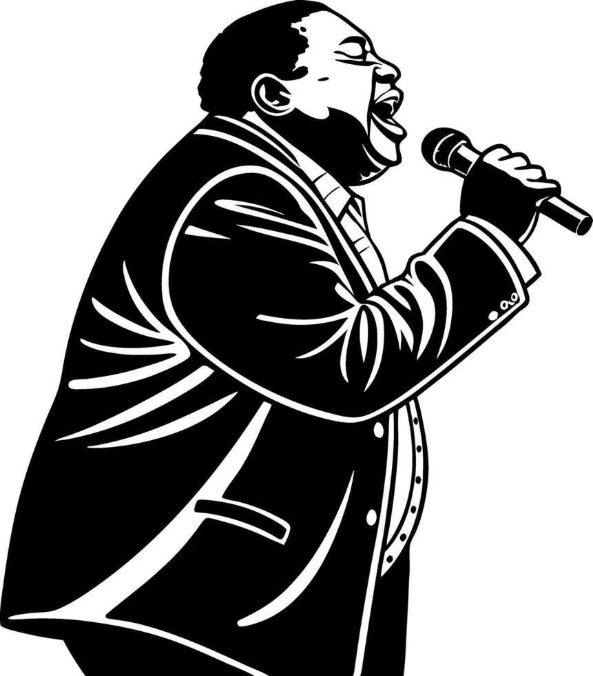 Dynamic Singer Illustration in Formal Attire Perfect for Music Theme Projects vector