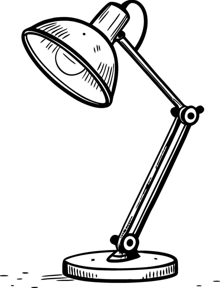 Stylized Table Desk Lamp Illustration for Home Office Decor and Artistic Projects vector