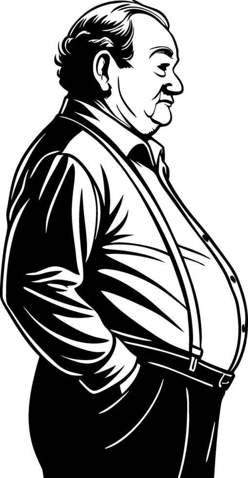 Vintage Man with Suspenders Side Profile Illustration for Unique Tattoo Designs and Decor vector