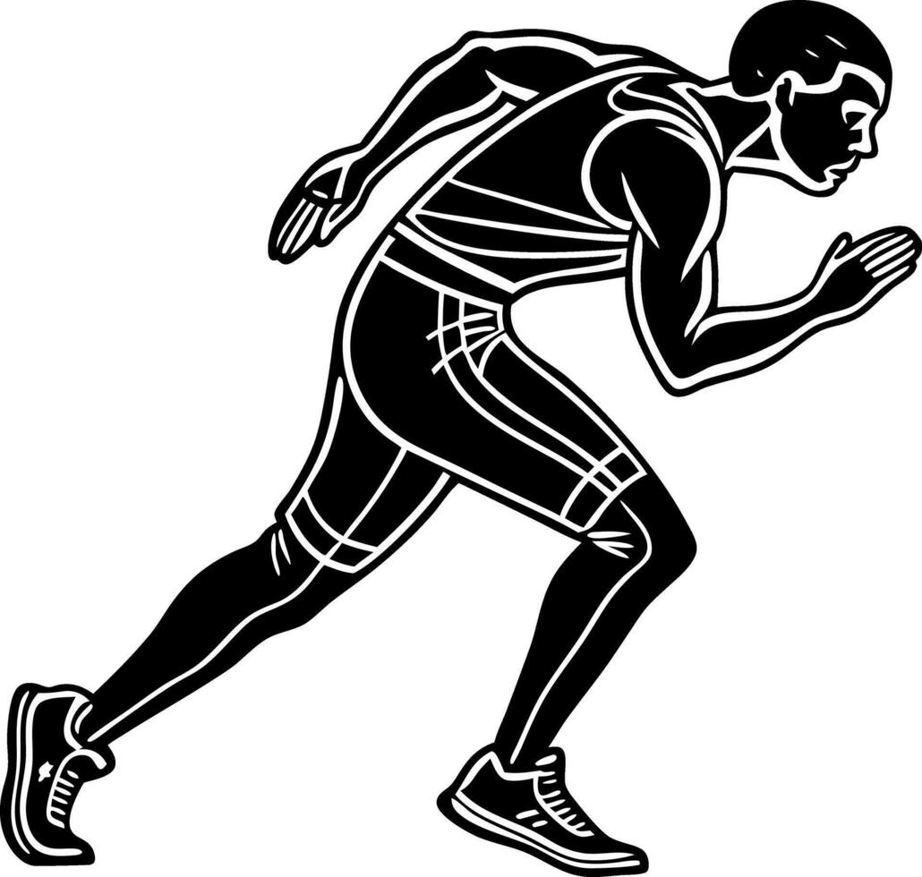 Dynamic Athletic Runner Illustration for Sports Fitness and Graphic Design Applications vector