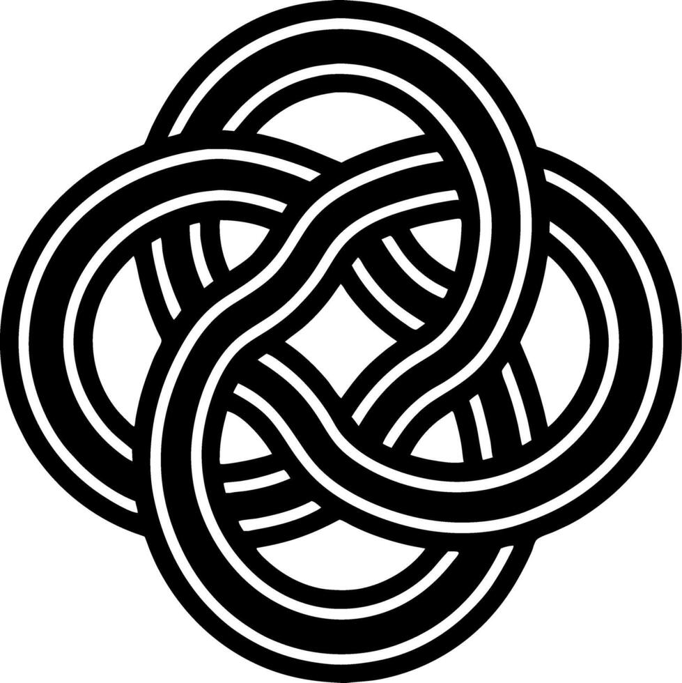 Interwoven Circular Knot Design for Tattoo Decorating and Coloring Art Projects vector