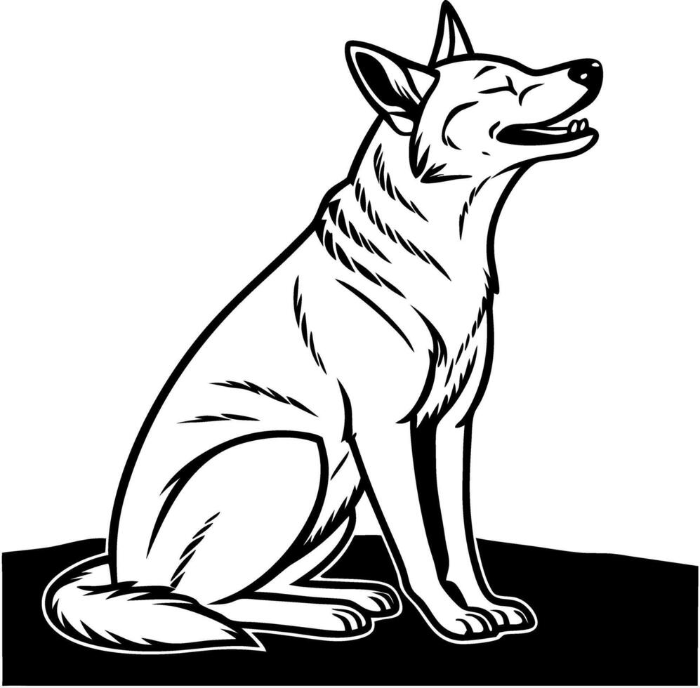 Happy Smiling Dog Illustration Perfect for Tattoo Design and Coloring Book Inspiration vector