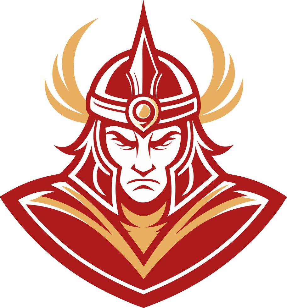 Fierce Warrior Helmet Design Ideal for Highlighting Strength and Valor in Artwork vector