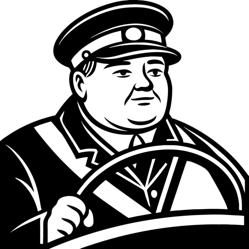 Vintage Driver Illustration in Uniform for Transportation Design and Retro Themes vector