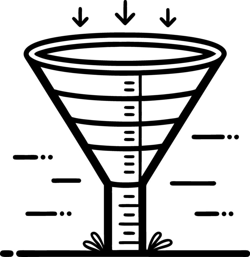 Stylized Funnel Design for Educational Infographics and Flowcharts vector