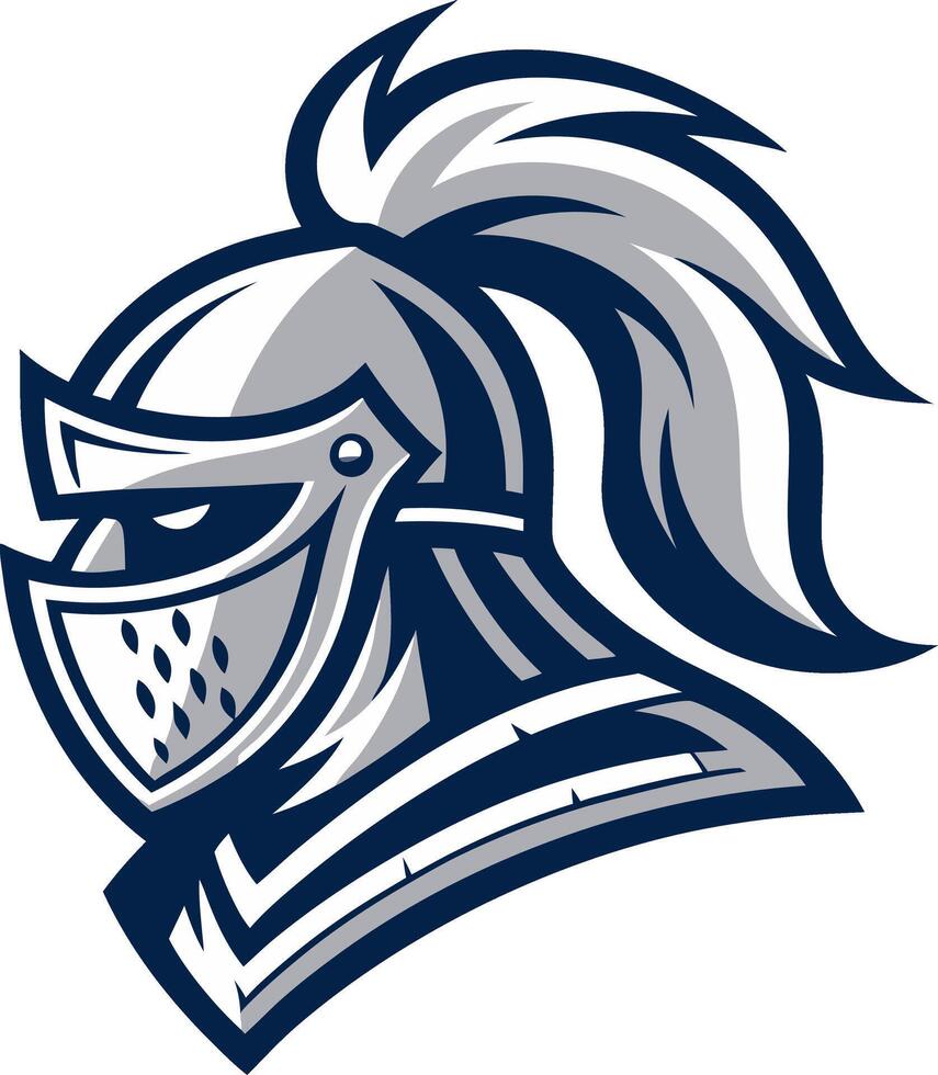 Detailed Knight Helmet Illustration Ideal for Sports Logos and Medieval Themes vector