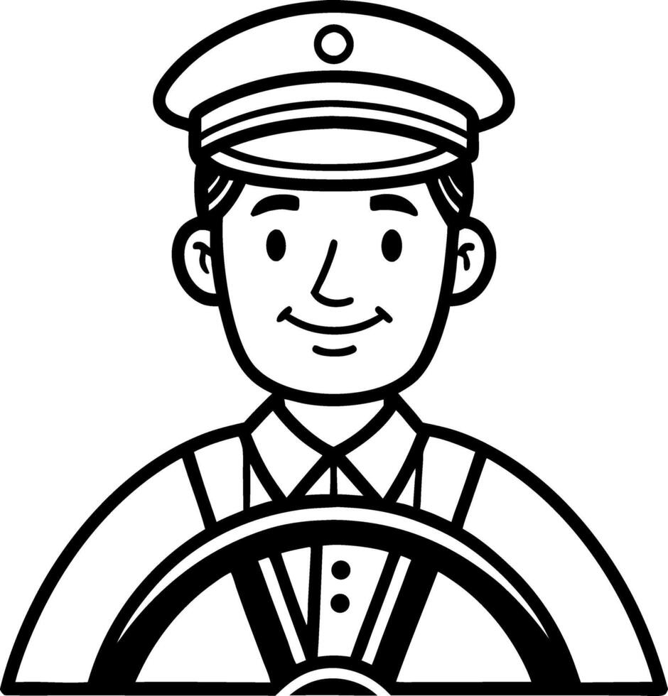 Smiling Friendly Driver Interior View Illustration for Transportation and Travel Themes vector