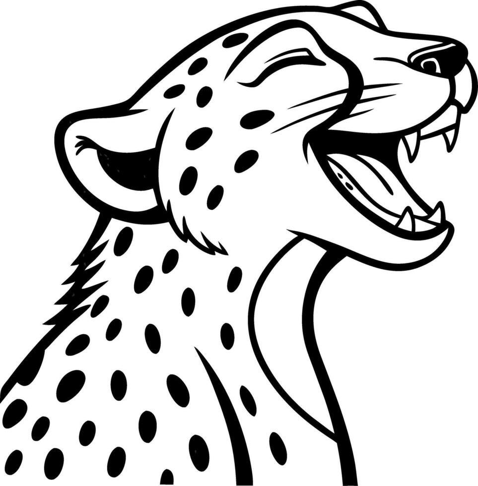 Laughing Cheetah Illustration for Coloring Books and Tattoo Designs vector