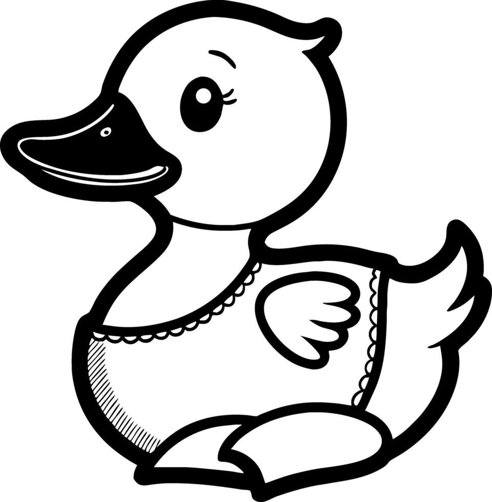 Cute Cartoon Duck Character for Childrens Illustrations and Coloring Activities vector