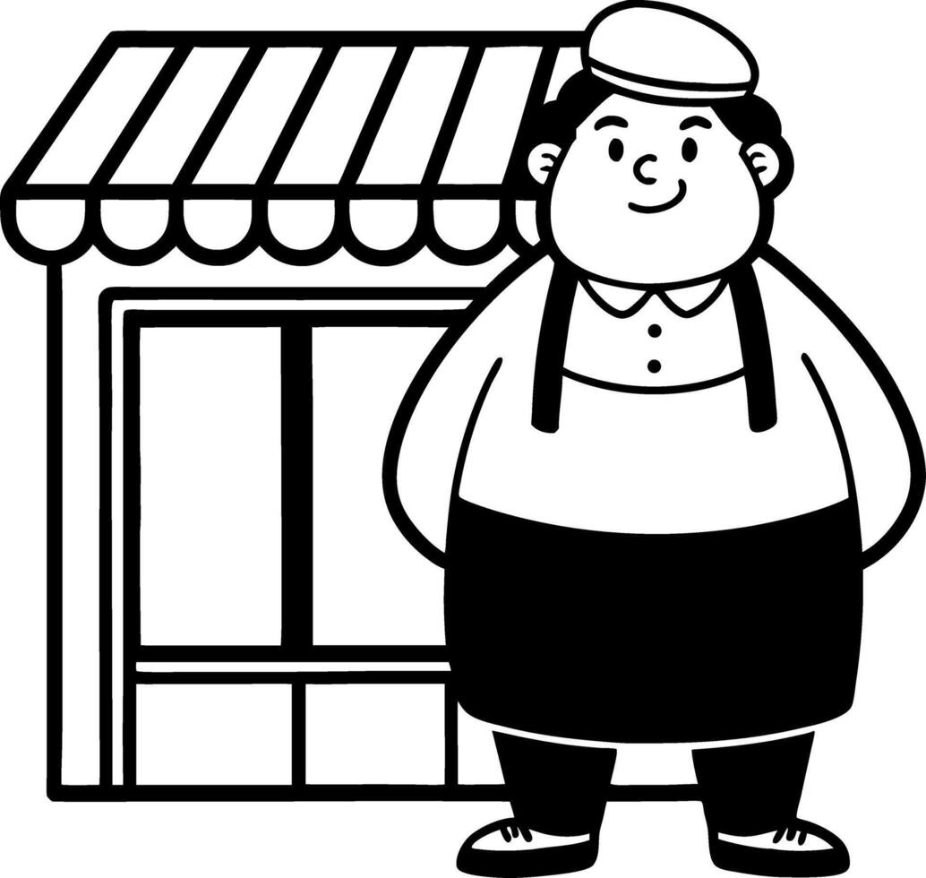 Cheerful Vintage Diner Chef Mascot by Food Stand for Logo and Branding Design vector
