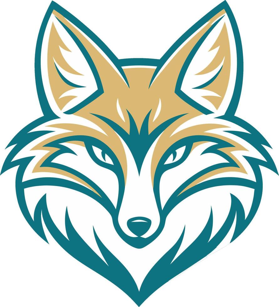Stylized Fox Head Illustration for Tattoo Designs and Creative Projects vector
