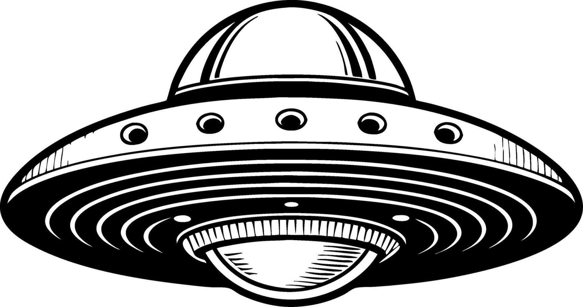Classic UFO Flying Saucer Illustration for Alien Themed Designs and Creative Projects vector