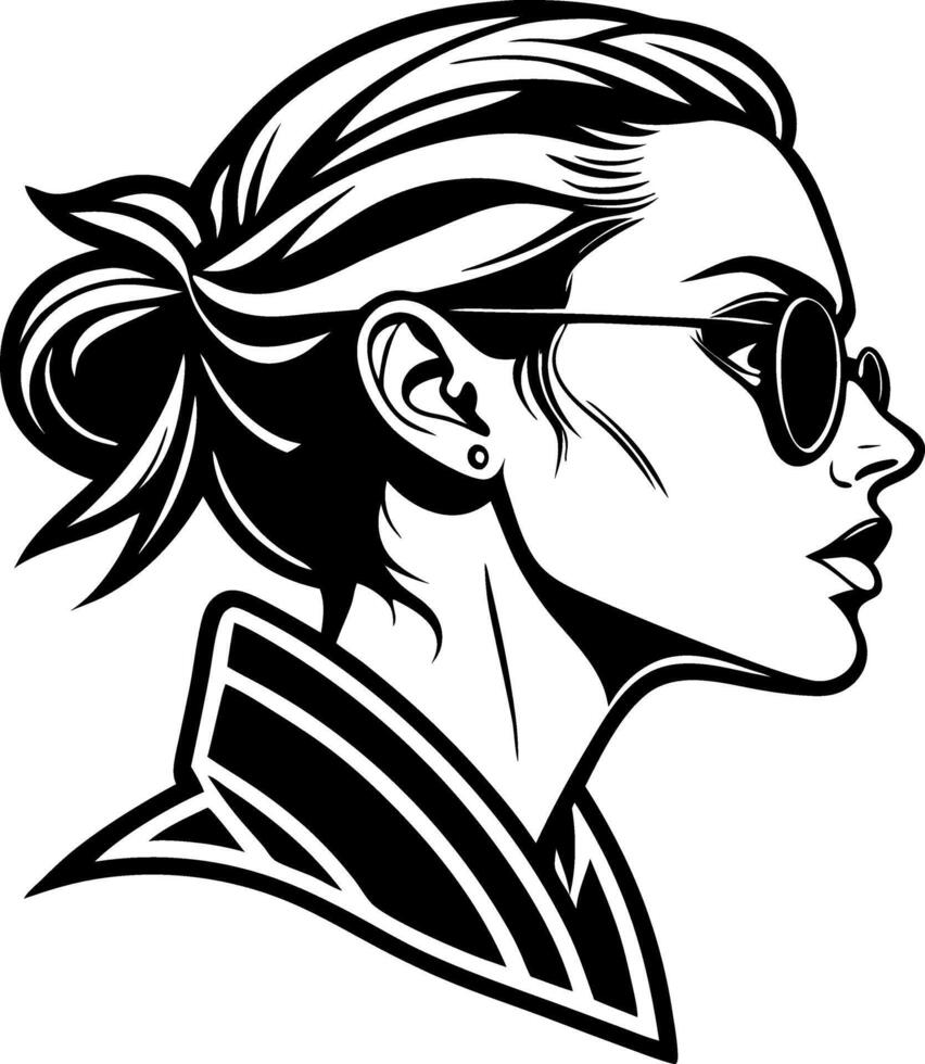 Stylish Woman in Sunglasses Illustration for Modern Art Projects and Design vector