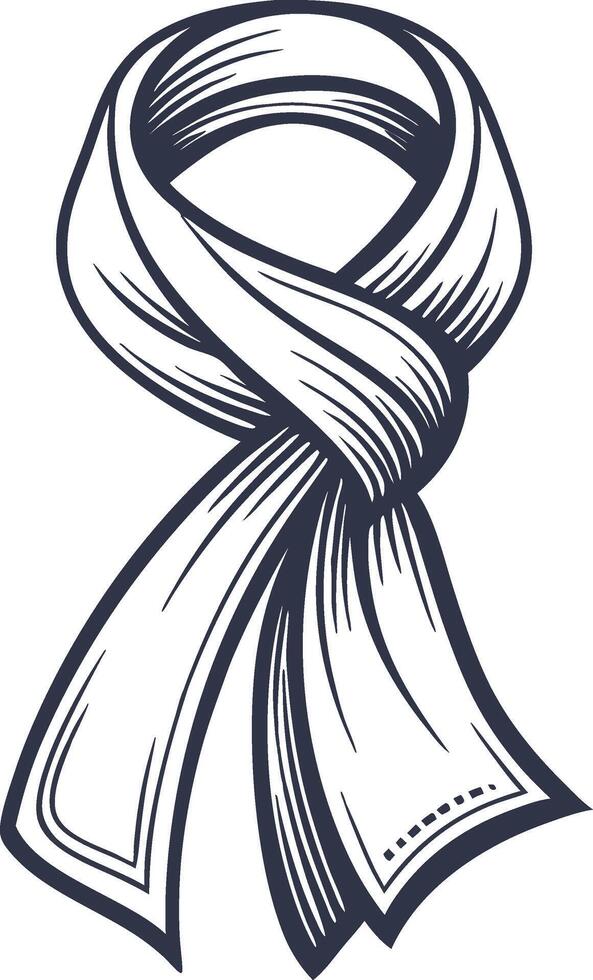 Elegant Hand-Drawn Ribbon Design for Creative Projects and Tattoo Inspirations vector