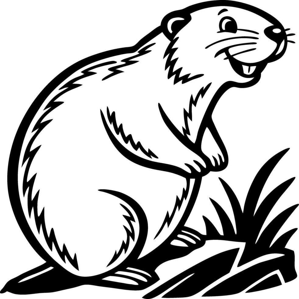 Charming Cartoon Beaver Illustration for Childrens Books and Nature-Themed Designs vector
