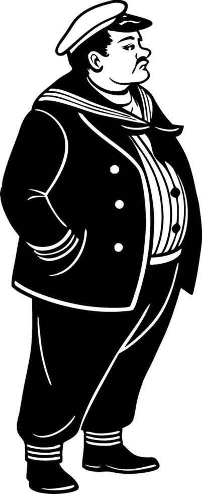 Stylized Vintage Sailor Character Illustration for Nautical Themes and Maritime Designs vector