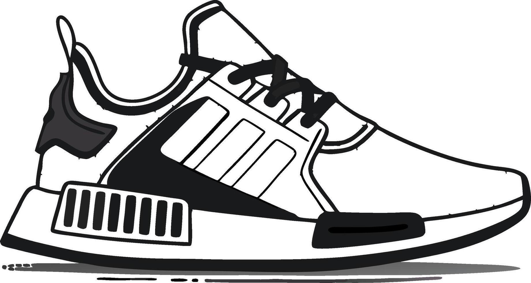 Stylish Modern Athletic Shoe Line Art Design for Fashion Inspiration and Graphic Projects vector