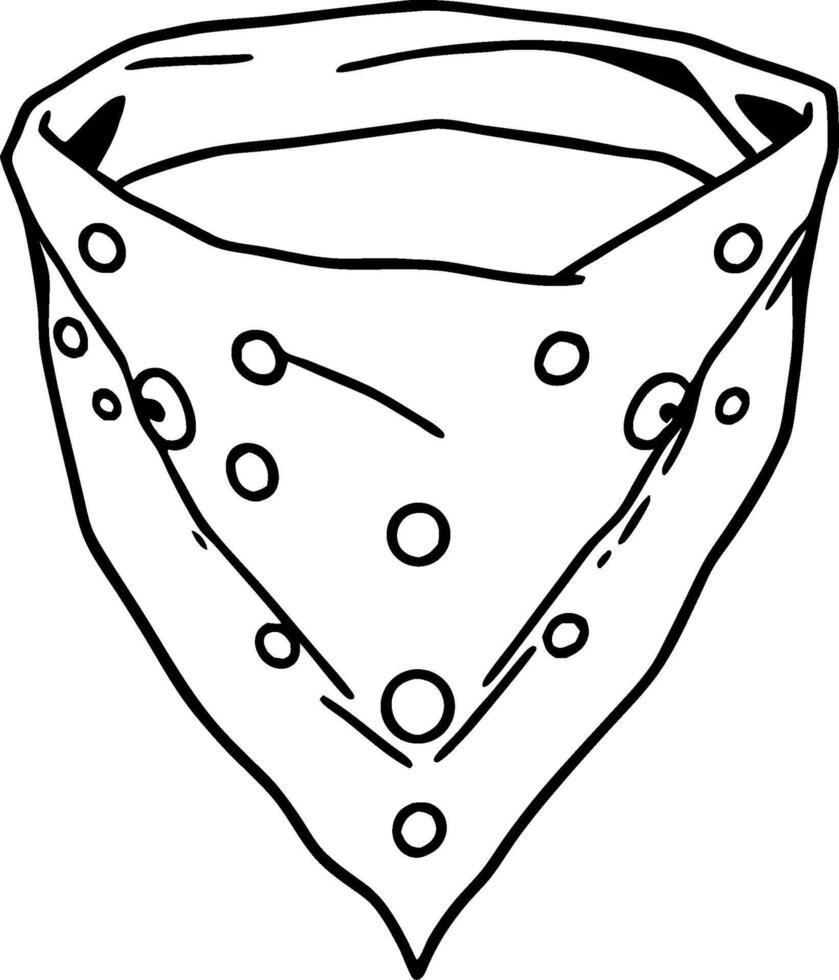 Stylish Line Art Bandana Illustration for Fashion Accessories and Tattoo Designs vector