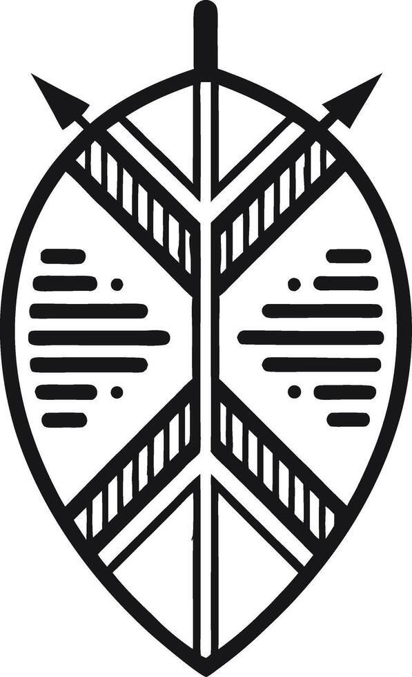 Stylized Tribal Leaf Arrow Design for Tattoo and Coloring Projects vector