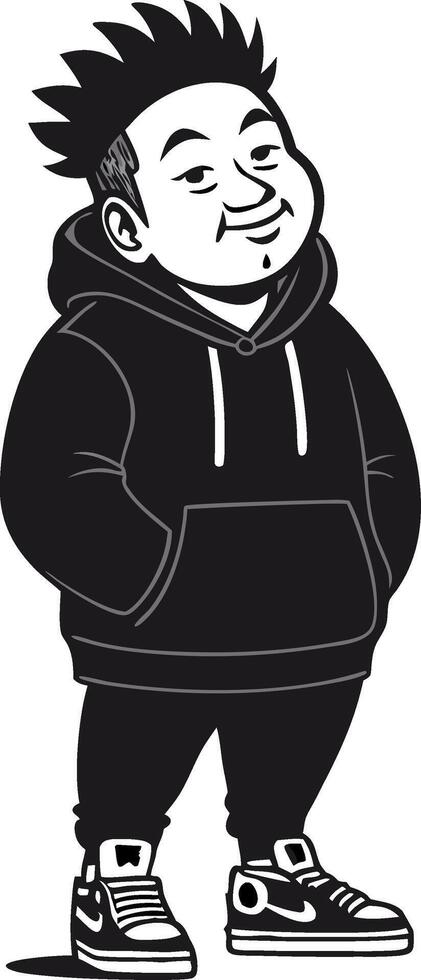 Stylish Cartoon Character in Hoodie and Sneakers for Trendy Design Projects vector