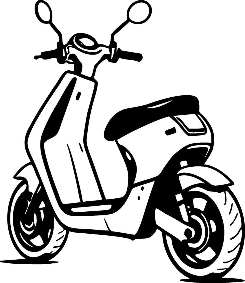 Stylish Electric Scooter Design Ideal for Tattoos and Coloring Books vector