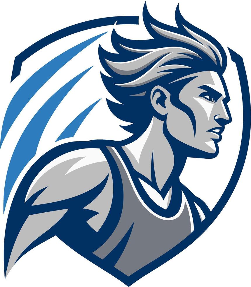Dynamic Basketball Player Emblem for Sports Branding and Team Logos vector