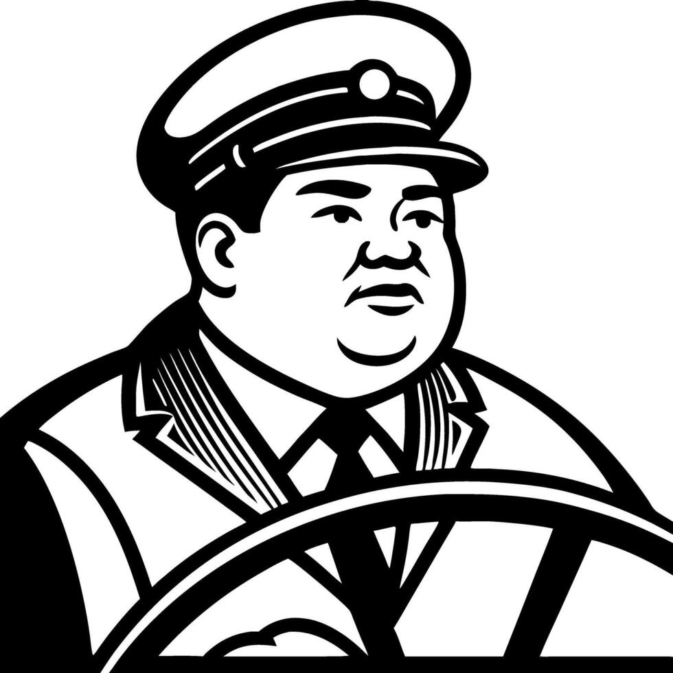 Vintage Driver Portrait in Military Uniform Ideal forography or Retro Design Projects vector