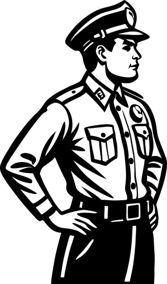 Confident Police Officer Illustration for Educational and Graphic Design Uses vector
