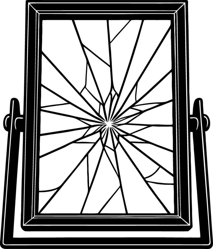 Cracked Glass Picture Frame Design for Creative Projects and Graphic Illustrations vector