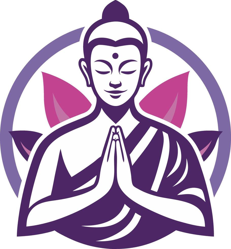 Serene Buddha with Lotus Flowers for Meditation and Spiritual Wellness Designs vector