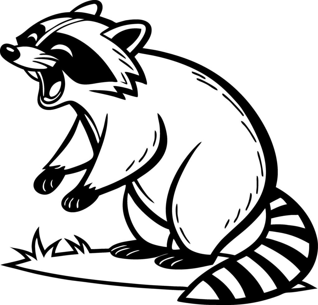 Laughing Raccoon Illustration for Animal Lovers and Fun Design Projects vector