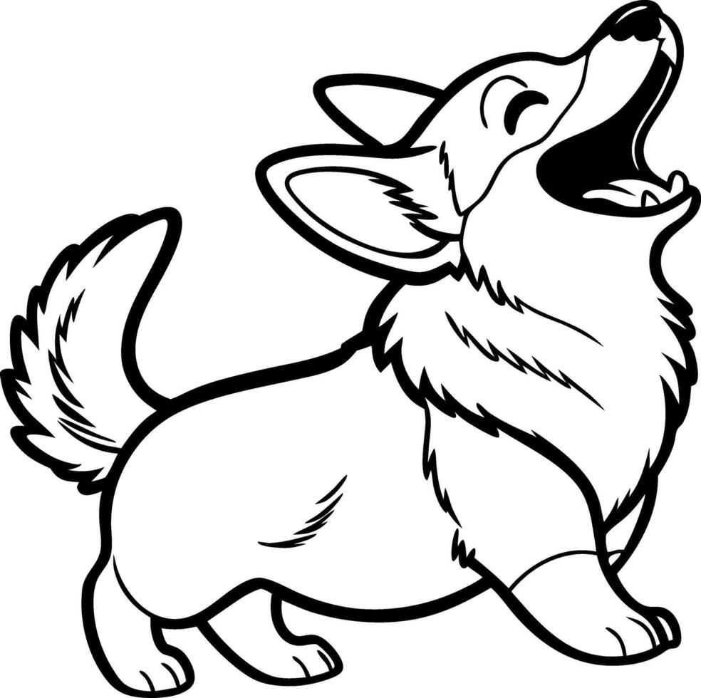 Happy Corgi Dog Illustration for Coloring Books and Fun Relaxation Activities vector