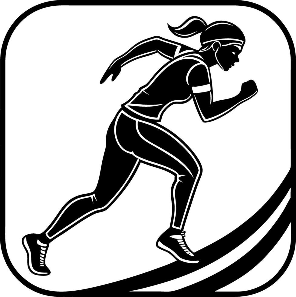 Dynamic Female Runner Graphic Ideal for Fitness Branding and Athletic Designs vector