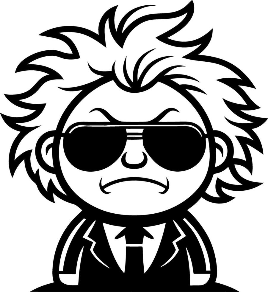 Cool Cartoon Scientist Character with Wild Hair and Sunglasses for Creative Projects vector