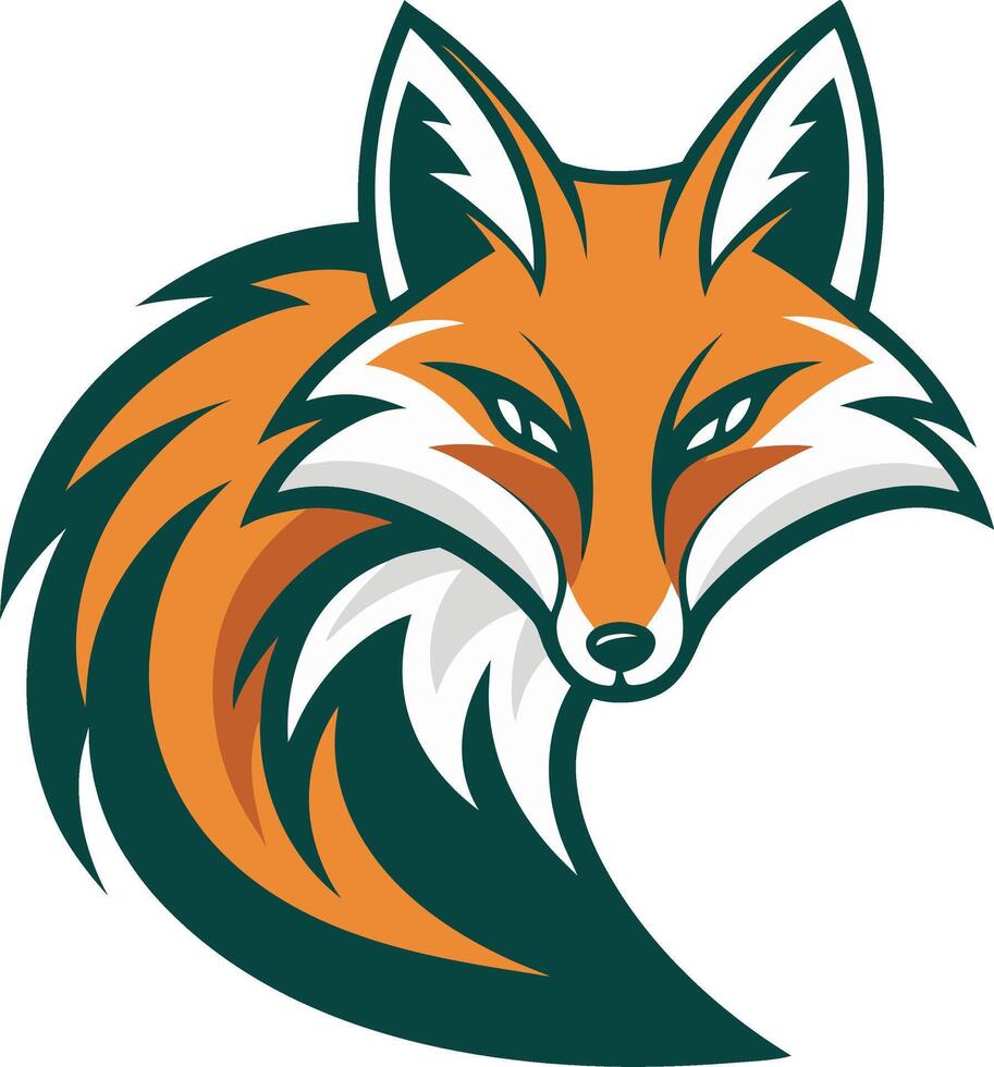 Stylized Fox Illustration with Vibrant Colors for Tattoo Design and Clothing Graphics vector