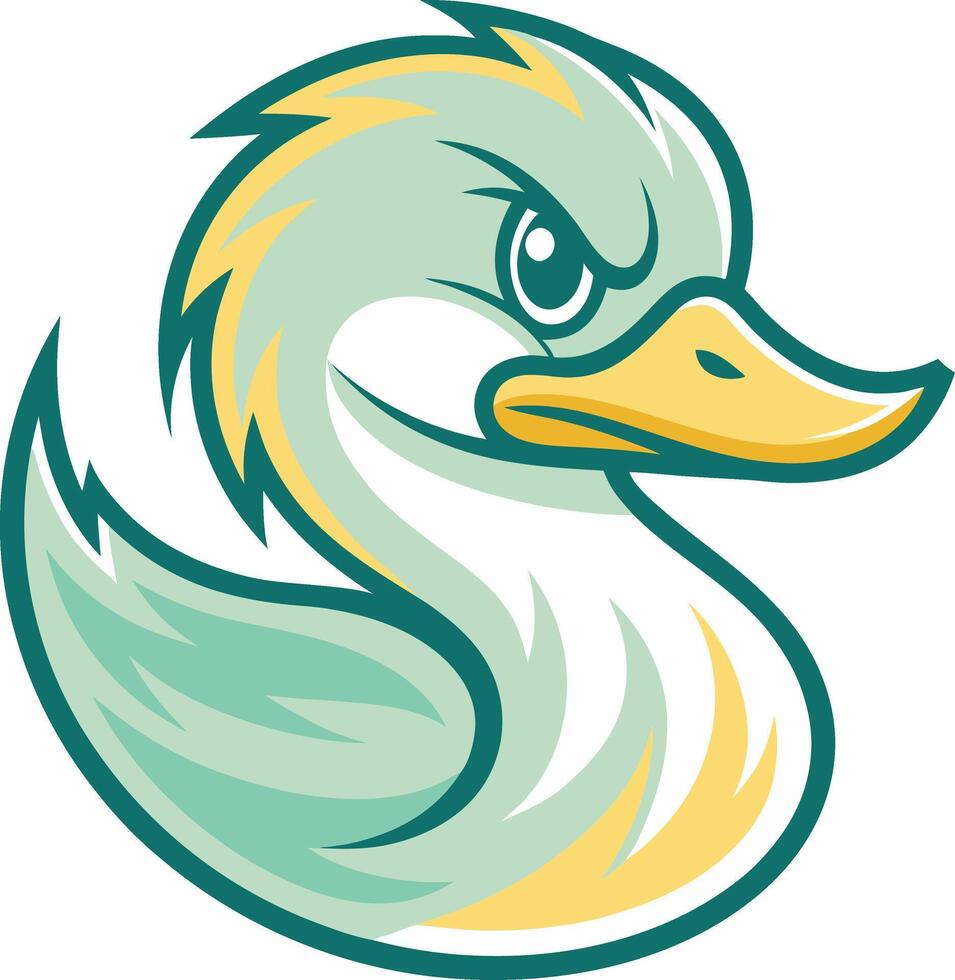 Stylized Cartoon Duck Illustration Perfect for Logos and Creative Designs vector