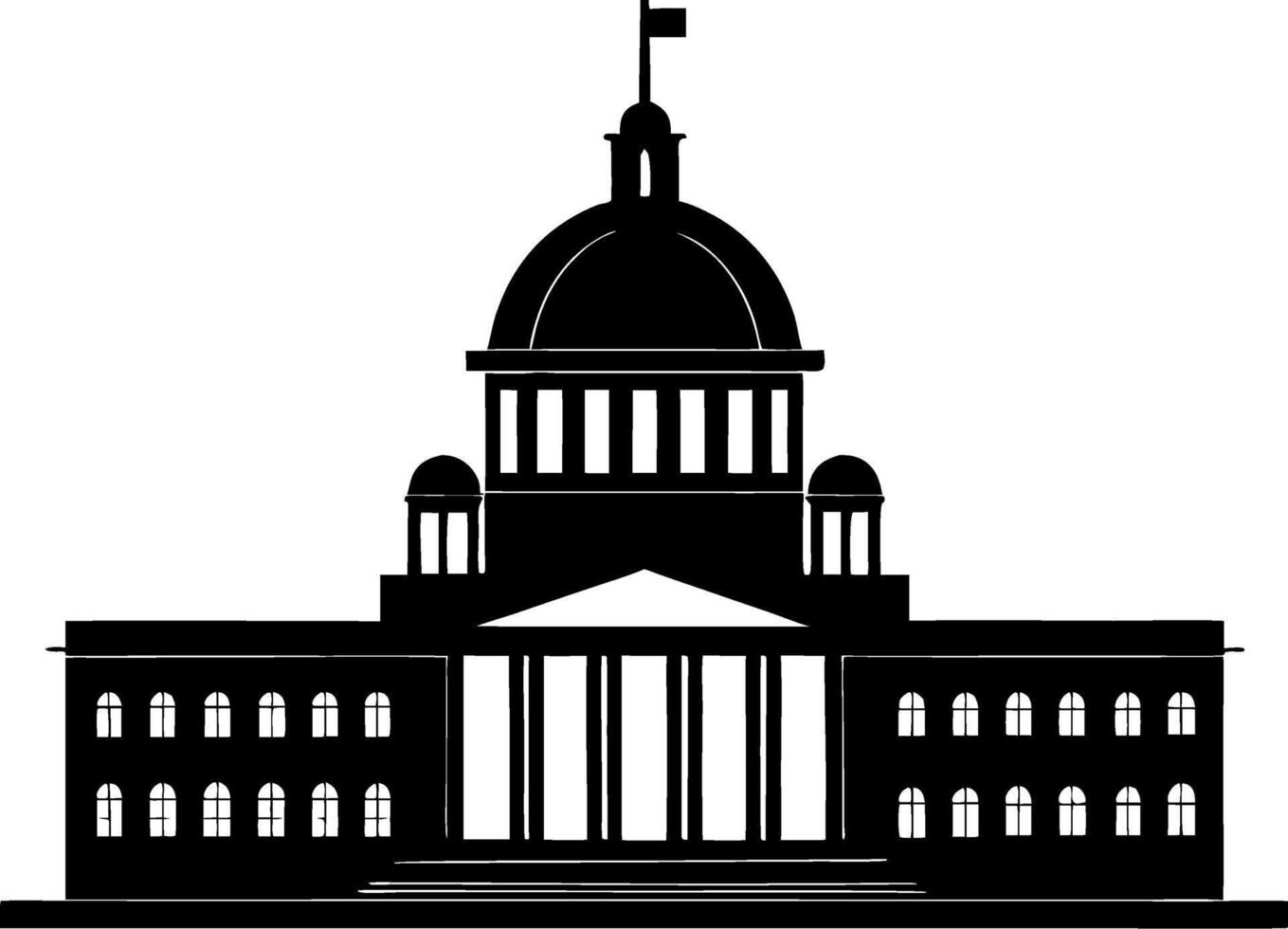 Capitol Building Art Elegant Silhouette for Graphic Design and Architectural Projects vector